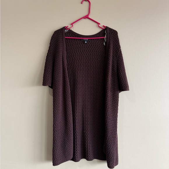 Jones Wear Brown Cardigan Sweater Relaxed Fit Short Sleeve - Picture 1 of 5